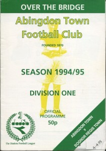 Abingdon Town v Bognor Regis Town 04/04/95 Isthmian Division 1 for sale on Ebay