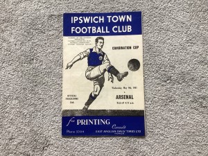 IPSWICH TOWN V ARSENAL 1950/51 combination cup for sale on Ebay