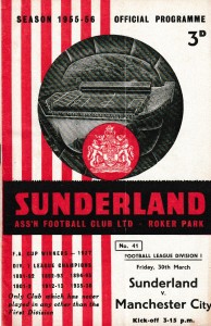 SUNDERLAND v MANCHESTER CITY. DIVISION 1 @ ROKER PARK. MAR 30th 1956. for sale on Ebay