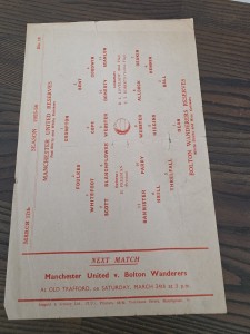 Manchester United Res V Bolton Wanderers Res 17/3/1956 Central League RARE for sale on Ebay