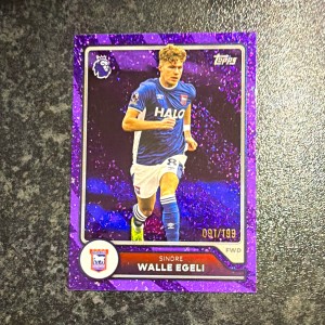 Topps Premier League Soccer Sindre Walle Egeli Ipswich Town Purple 097/199 for sale on Ebay