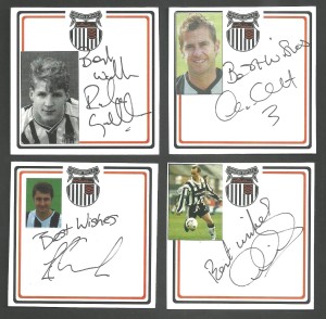 8 x GRIMSBY TOWN - Signed 3 x 3 White Cards with pictures for sale on Ebay