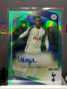 2025-26 topps chrome ucc Destiny Udogie auto aqua /199 Tottenham Hotspur for sale on Ebay