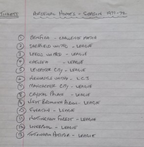 13 Arsenal Home Matchday Tickets From The Early 1970's  - 71/72 Season for sale on Ebay