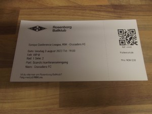 ROSENBORG v CRUSADERS TICKET EUROPA CONFERENCE LEAGUE GAME AUGUST 2023 for sale on Ebay