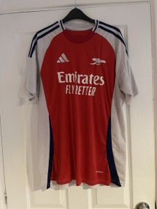 Size 2XL Red & White Arsenal Football Top for sale on Ebay