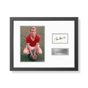 Bobby Charlton Signed Manchester United Framed Photo Display Autograph COA for sale on Ebay