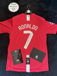 SIGNED CRISTIANO RONALDO 2007/2008 MAN UNITED HOME SHIRT WITH COA + RFID CARD for sale on Ebay