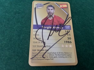SERGIO RAMOS - SPAIN Hand Signed Top Trumps Football Trading Card  for sale on Ebay