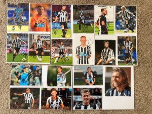19 hand signed photographs of Newcastle United footballers for sale on Ebay