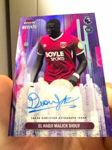 Topps Finest 2025-26 El Hadji Malick Diouf West Ham FA-EM Purple Auto RC /125 for sale on Ebay