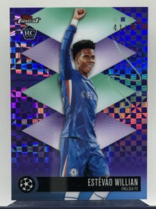 2025-26 Topps Finest Ucc Estevao Willian Rare Purple Checkerboard /75 Chelsea RC for sale on Ebay
