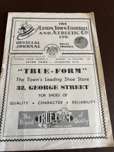Luton Town V Leicester City Doc 2 Football Programme 4/11/1950 1950/1 for sale on Ebay