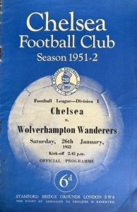 Chelsea v Wolverhampton Wanderers Div 1 1951/52 for sale on Ebay