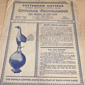 Tottenham Hotspur v Chesterfield Official Programme, Div II, 4 Sep 1948 for sale on Ebay