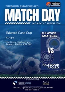 Fulwood Amateurs v Halewood Apollo Saturday 8th August 2026 for sale on Ebay