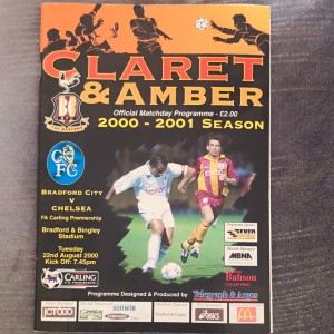 Bradford City v Chelsea FA Carling Premiership Programme 22 Aug 2000 2000-01 for sale on Ebay