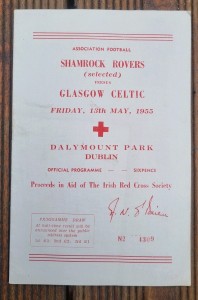Shamrock Rovers selection v Celtic Football Programme 1955 Friendly Red Cross for sale on Ebay