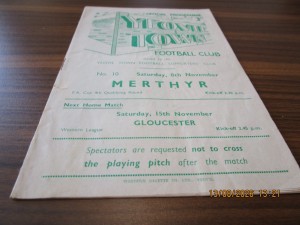 YEOVIL  TOWN  v  MERTHYR  TYDFIL  (wales)  1952/3  F.A.CUP  4th Q - NOVEMBER 8th for sale on Ebay