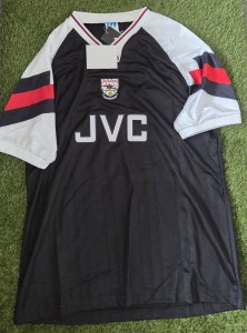 Arsenal Shirt Only Black JVC Sponsor Short Sleeve Adults XL for sale on Ebay
