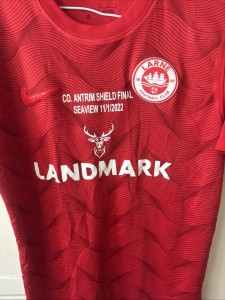 Larne FC 2021/22 Home Football Shirt - Co Antrim Shield Final Size medium for sale on Ebay
