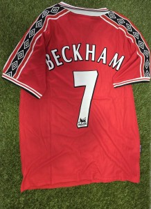 Manchester United Home Shirt Red Short Sleeve Adults XXL Beckham 7 for sale on Ebay