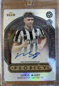 Lewis Miley Auto /10 Topps Deco Prodigy Red Rookie Newcastle United for sale on Ebay