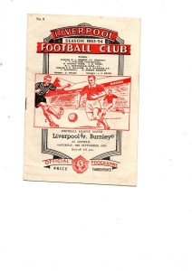 Liverpool v Burnley 1953 - 1954 for sale on Ebay
