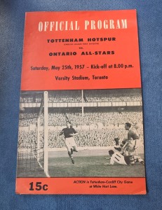 ONTARIO ALL-STARS V TOTTENHAM HOTSPUR 1957 TORONTO CANADA PROGRAMME for sale on Ebay