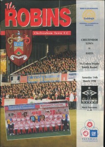 Cheltenham Town v Hayes 14/03/98 FA Trophy 4th Round for sale on Ebay
