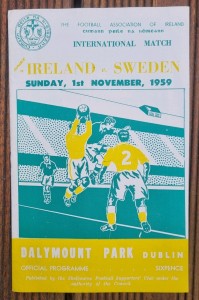 Ireland v Sweden International Friendly Football Programme 1959 Johnny Giles for sale on Ebay