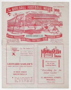 1952/53 Division 3 South - WALSALL v. EXETER CITY for sale on Ebay