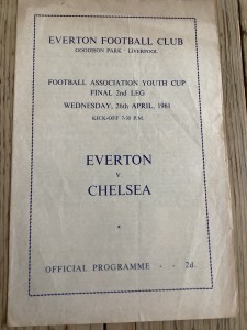 26 April 1961 Everton v Chelsea Youth Cup Final 4 Pages for sale on Ebay