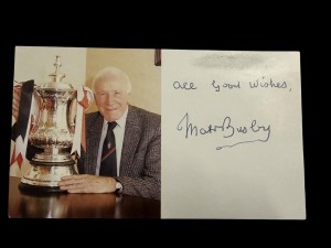 Rare Official Matt Busby Manchester United Handsigned Club Card Photocard SIGNED for sale on Ebay