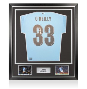 Nico O'Reilly Back Signed Manchester City 2025-26 Home Shirt In Classic Frame for sale on Ebay