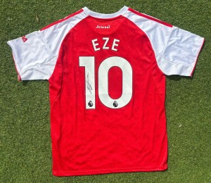 EBERECHI EZE Hand Signed 2025/26 Arsenal home shirt with COA for sale on Ebay