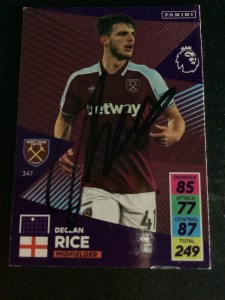 Signed Declan Rice West Ham Football Xl Adrenalyn Card for sale on Ebay