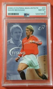 PSA grade 8 - DAVID BECKHAM 2000-01 Futera Man United Fx Titans Card #31 for sale on Ebay