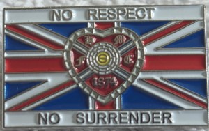 HEART OF MIDLOTHIAN BADGE - NO RESPECT NO SURRENDER BADGE  for sale on Ebay