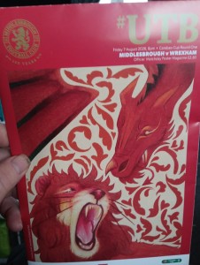 Middlesbrough V Wrexham Poster Programme Leauge Cup for sale on Ebay