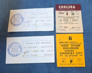 CHELSEA TICKET X 4 CHINA XI WEST HAM COVENTRY ETC 1960'S-70'S for sale on Ebay