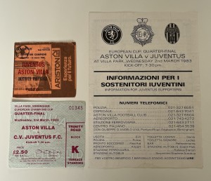 Aston Villa v Juventus 1982-1983 Ticket Match Stubs + Leaflet European Cup QF for sale on Ebay