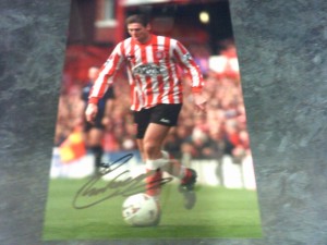 Signed Chris Waddle Sunderland 12 x 8 Photograph Vaux Home Shirt for sale on Ebay