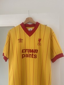 Liverpool Retro 1982 Away Football Shirt Mens Medium Yellow Crown Paints 80s for sale on Ebay