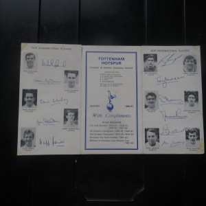 1966-67 TOTTENHAM HOTSPUR FC SPURS  OFFICIAL AUTOGRAPH PRE-PRINTED SHEET for sale on Ebay