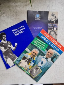 Testimonials x 3: Mick Lyons, Bobby Collins & John Charles, Alex Young for sale on Ebay