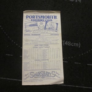 Portsmouth v Chelsea Div 1 1951/2 for sale on Ebay