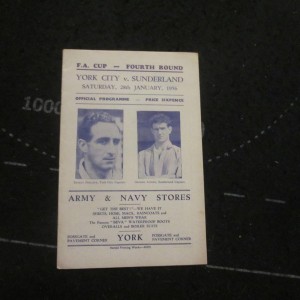 York v Sunderland FA Cup 4th Rd 1955/6 for sale on Ebay