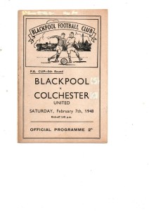 Blackpool v Colchester United 1947 - 1948 FA Cup for sale on Ebay