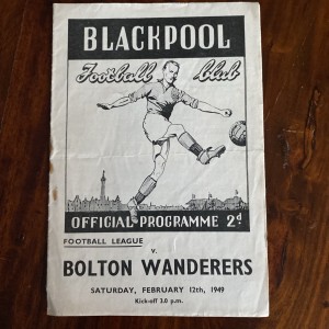 Blackpool v Bolton 12/02/1949 for sale on Ebay